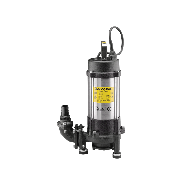 Davey D150G SUMP PUMP Grinder 1.5kW 240V 50Hz 1ph with seal sensor fitted