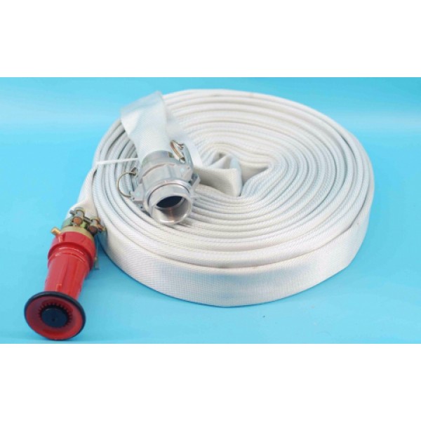 Marro Fire Fighting Hose - 30m 1.5" Lay Flat Canvas Camlock Adjustable Nozzle